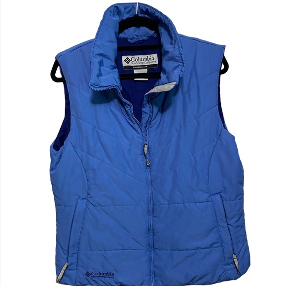 Columbia Other - Columbia Vest Women's Large Blue Sleeveless Hiking Active Wear High Collar.